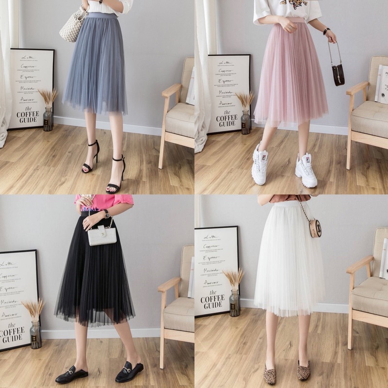 [Jamela Store] Chân váy xếp ly midi
