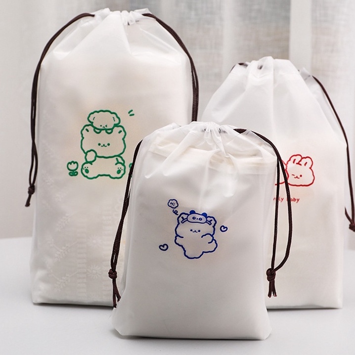 &lt;Video Review&gt; Túi Dây Rút Trong Suốt Đựng Tài Liệu Chống Nước Bear Đựng Đồ Cá Nhân Du Lịch Mĩ Phẩm T049-T051