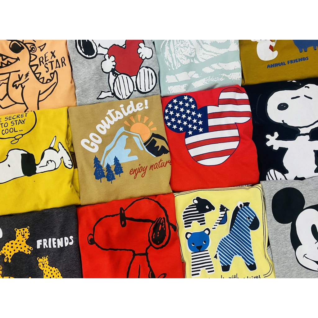 Áo phông bé trai xuất dư thun cotton/ Áo thun bé trai cộc tay 1 tuổi đến 5 tuổi - ATM - Bebefamilyshop