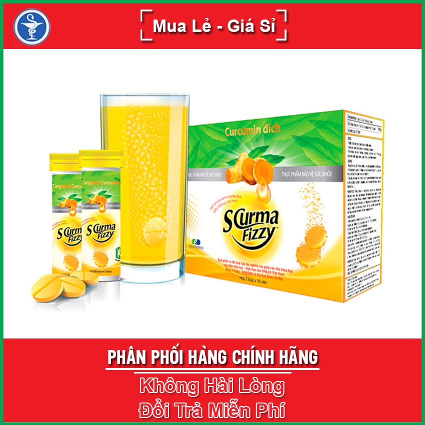 Viên Sủi Nano Curcumin Scurma Fizzy giúp chống oxy hóa, giảm các triệu chứng của viêm loét dạ dày, tá tràng