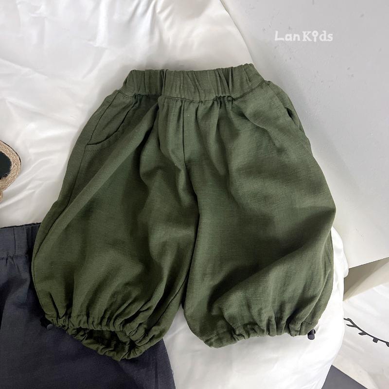 [Babycat] Hàng Có Sẵn Quần Harem Cotton Lanh Mềm Mại Dây Rút Tự Dính Dáng Rộng Phong Cách Hàn Nhật Thời Trang Mùa Hè Dành Cho Bé Trai Bé Gái