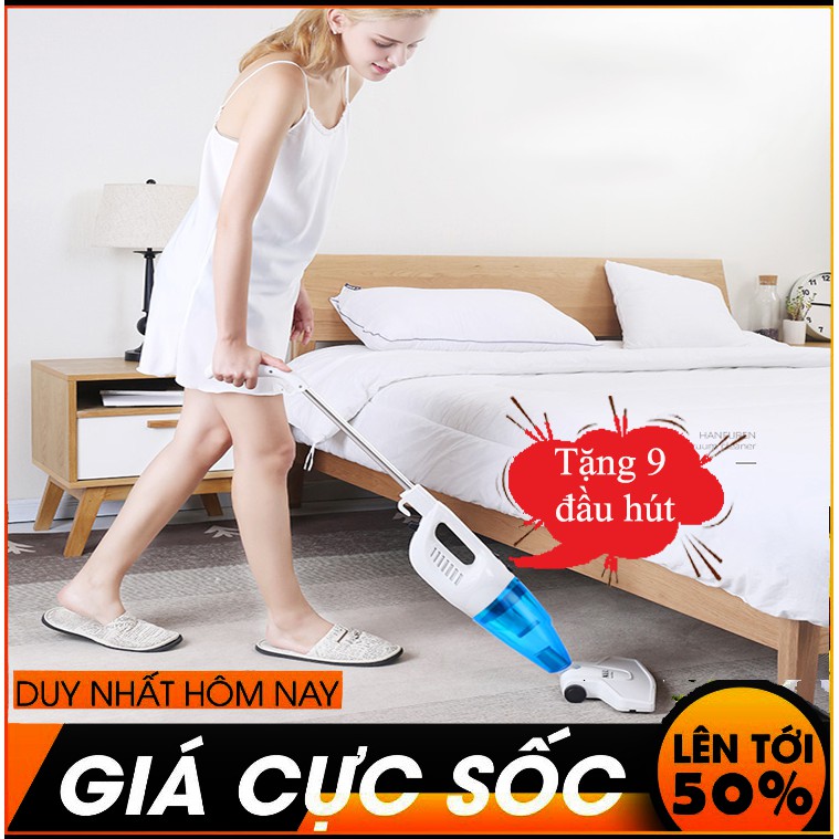 Máy Hút Bụi Gia Đình Máy Hút Bụi Cầm Tay Lực Hút Mạnh 600W Kèm 9 Đầu Hút Khác Nhau