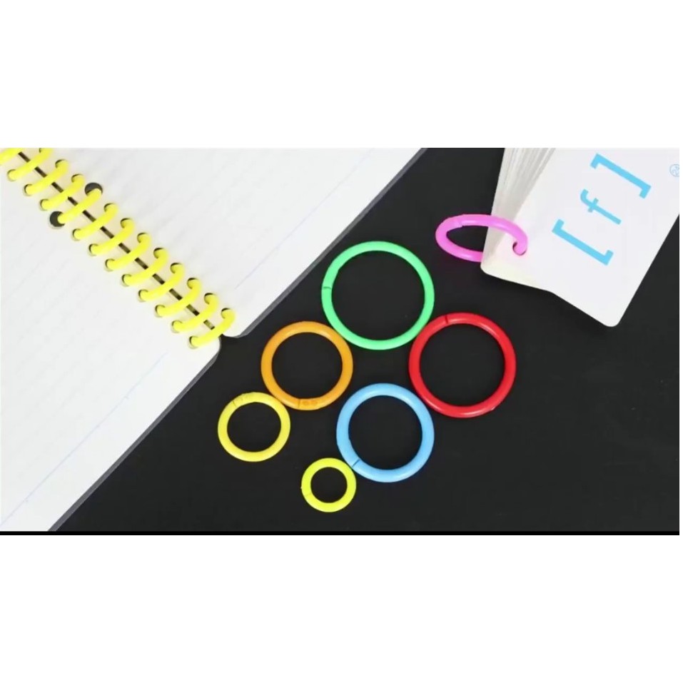 Set 10 khoen tròn nhựa PE làm Flashcard, sổ, tài liệu,album, học liệu cho bé đóng gáy sổ có thể tháo rời  đủ loại