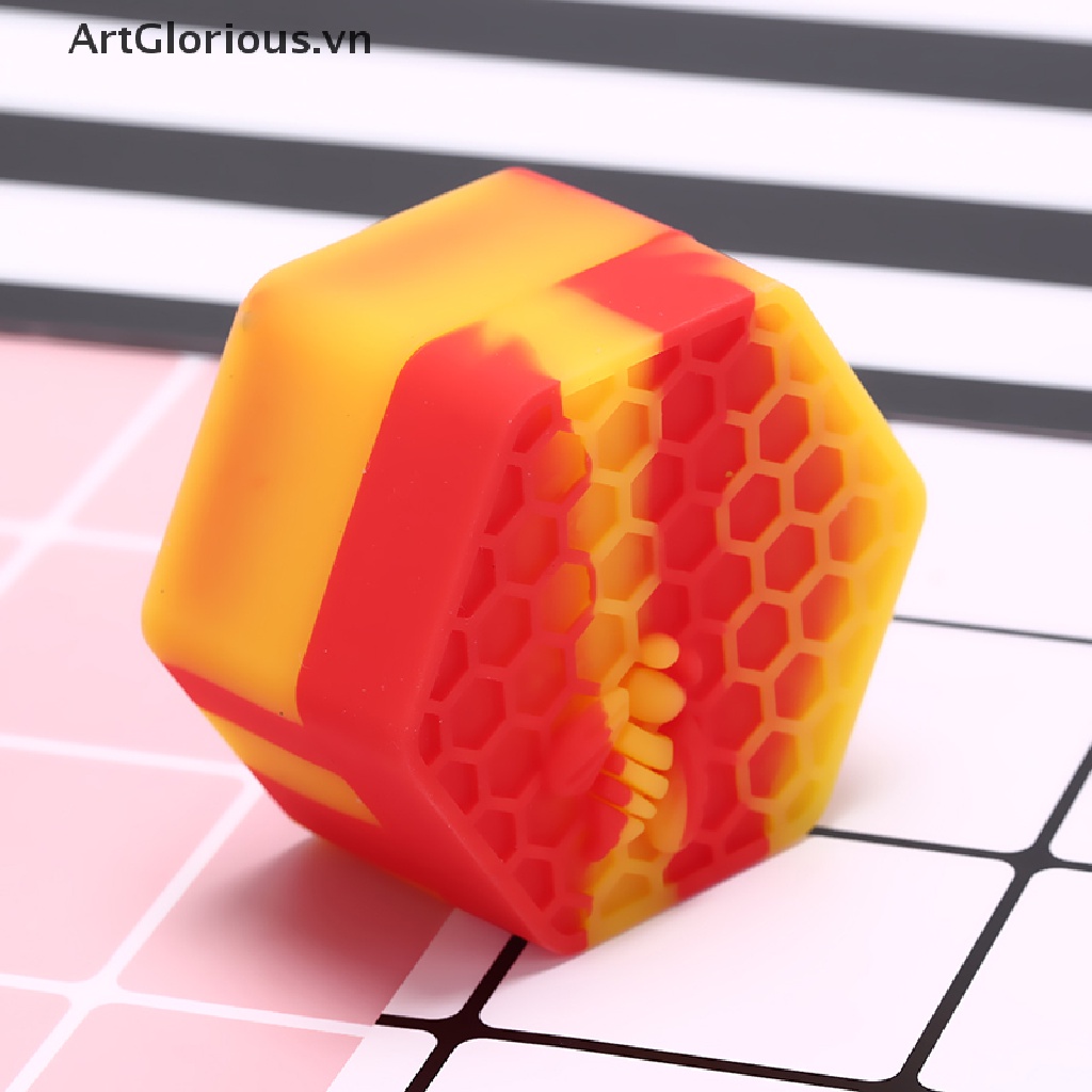 26ml hexagon honeybee wax dab silicone containers jar holder multi-colored