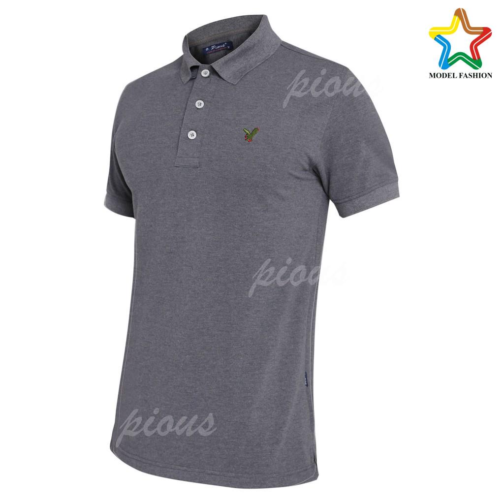 Áo thun nam cá sấu cotton cao cấp trơn ngắn tay Model Fashion (màu xám đậm) -hàng như hình