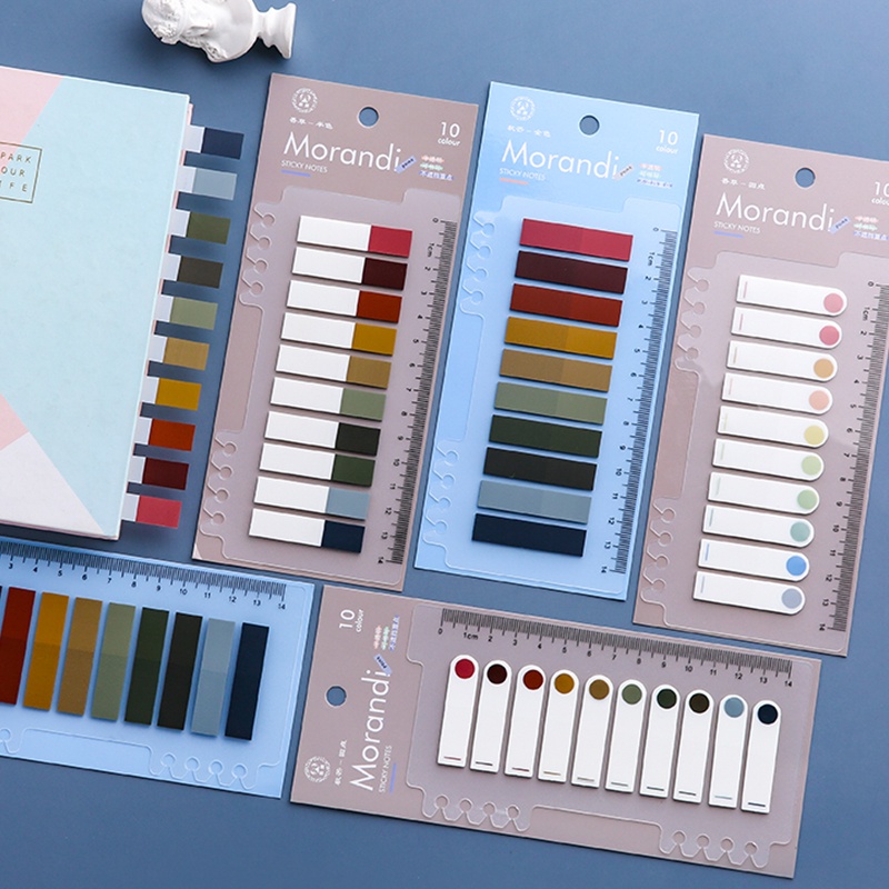 200 Tờ Giấy Ghi Chú Dạng Dán Tiện Lợi Morandi màu Stickers Sinh viên Nhãn Stickers