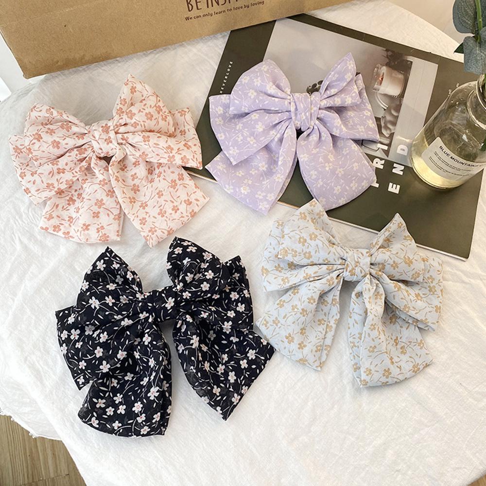JONYE Kẹp Tóc Nơ Vải Chiffon Thời Trang Cho Nữ