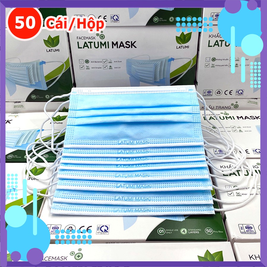 1 Thùng Khẩu Trang Y Tế LATUMI Kháng Khuẩn loại bỏ 100% Vi Khuẩn | BigBuy360 - bigbuy360.vn