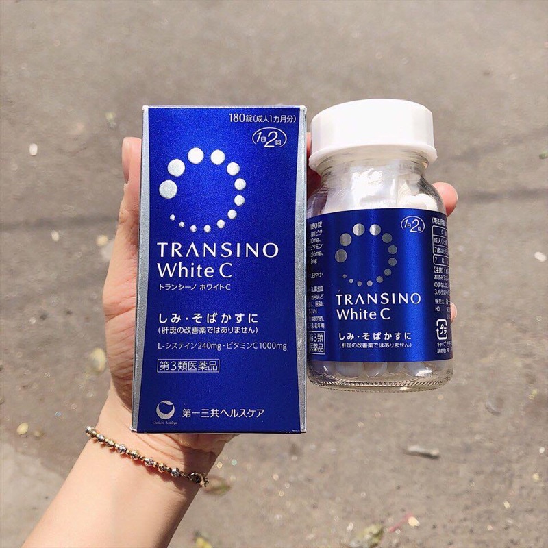 Transino White C Xanh 120 viên Nhật Bản trắng da, mờ thâm nám