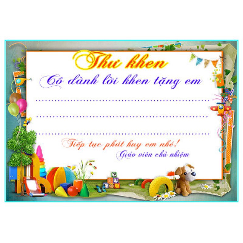 Thư khen học sinh in màu bìa trắng