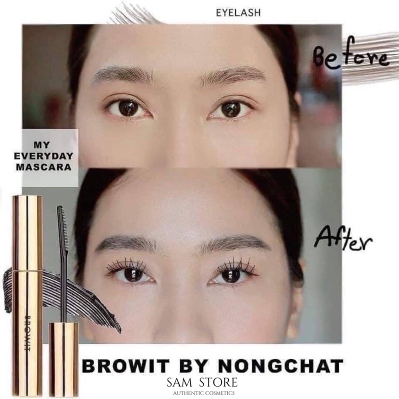 Mascara chuốt mi Browit Nongchat Thái Lan làm dài và dày mi cong suốt 24h