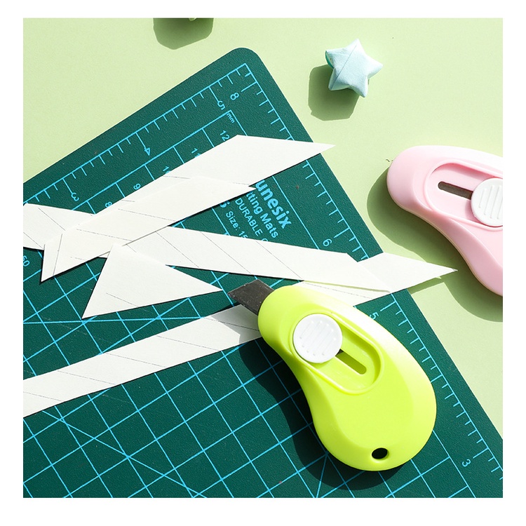 Dao rọc giấy mini bỏ túi unbox hàng gọt giấy cute làm móc khóa nhiều màu sắc dễ thương dùng trang trí lưỡi inox