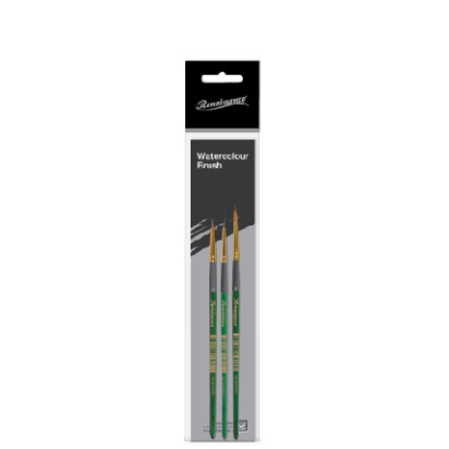 Bộ set 3 bút cọ vẽ đầu tròn Renaissance cỡ 0/2/6 cao cấp Thái Lan