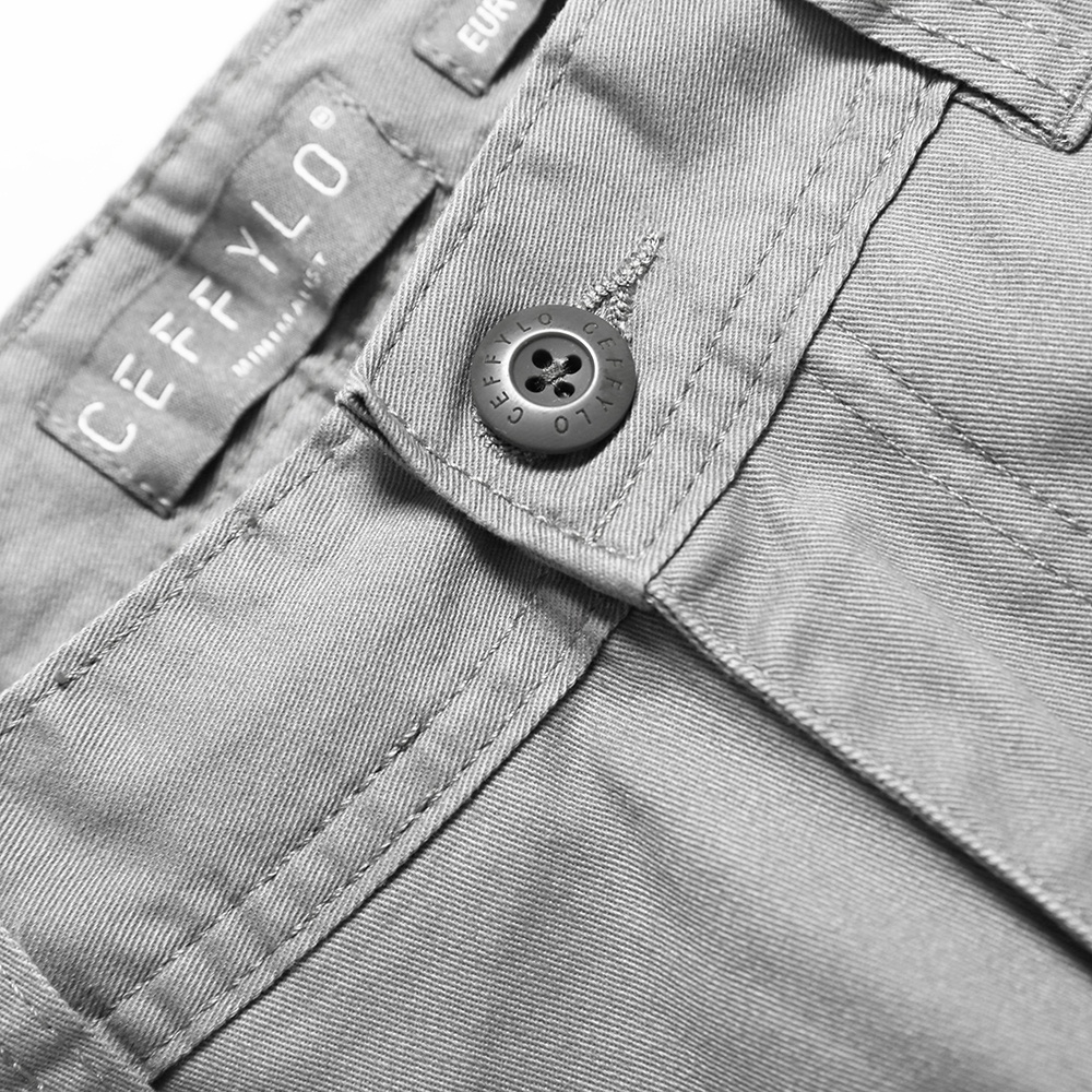Quần Khaki Nam Trơn Ceffylo Màu Xám Nhạt Cao Cấp Công Sở Form Slimfit Kiểu Dáng Basic Phong Cách Trẻ Trung