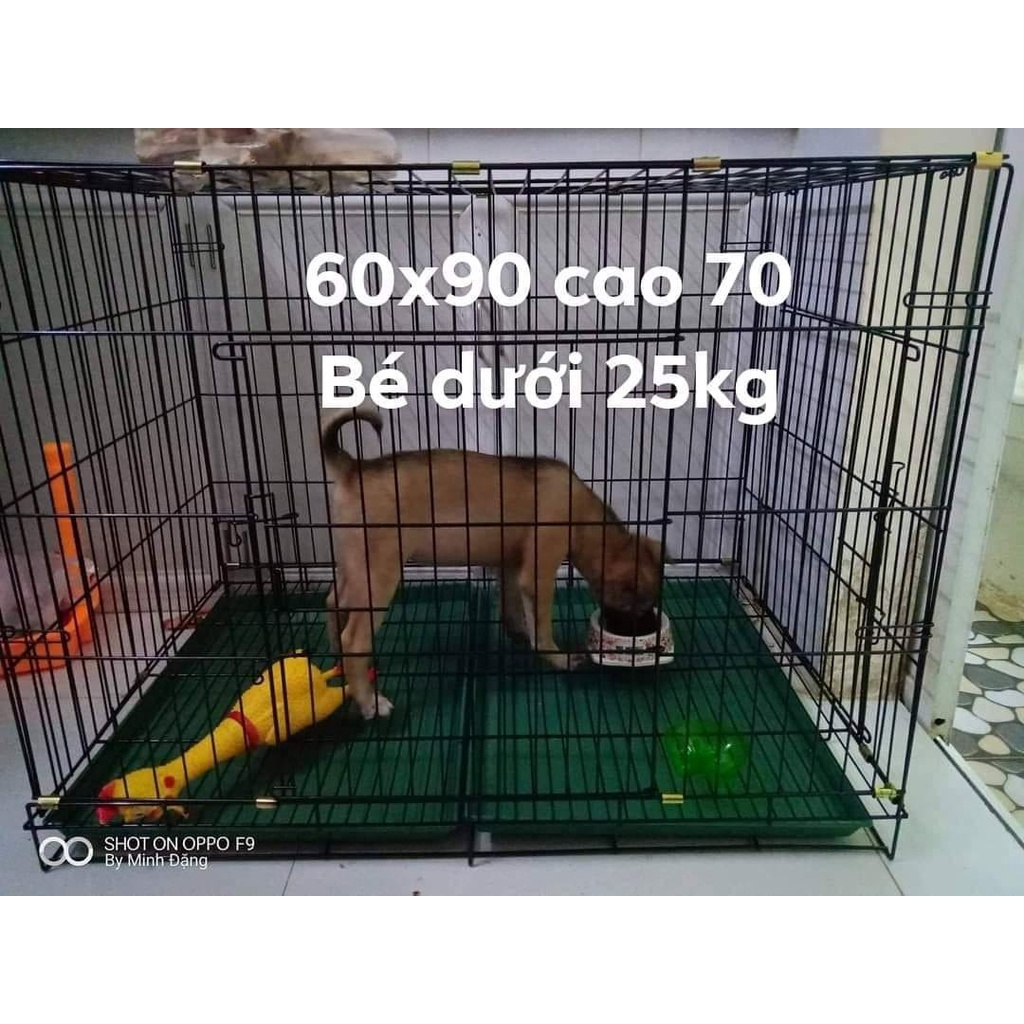 (TẶNG KÈM KHAY) CHUỒNG SẮT NAN DÀY, SƠN TĨNH ĐIỆN SIZE LỚN 60X90CM CHÓ DƯỚI 25KG - CHUỒNG SẮT XẾP GỌN