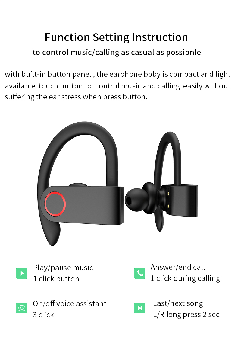 UTELITE Wireless Bluetooth Earphone A9S TWS with Charging Box V5.0 True Stereo Sweatproof Earbuds Mic Mini For Phone