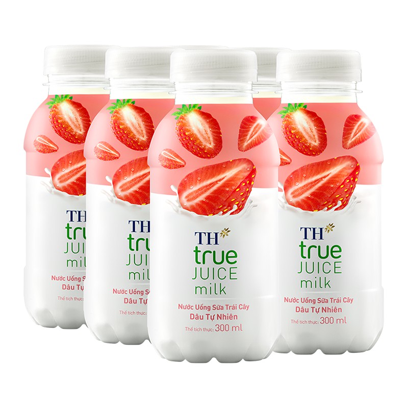 NƯỚC UỐNG SỮA TRÁI CÂY DÂU TỰ NHIÊN – TH TRUE JUICE MILK 300ML