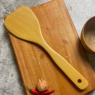 Thìa muỗng gỗ xào nấu chống xước chảo xuất khẩu hàn quốc - thìa xào phẳng