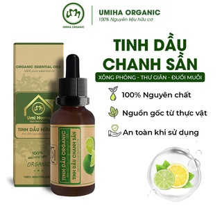 Tinh dầu Chanh Sần Lime hữu cơ UMIHOME nguyên chất - Dùng xông giảm stress, giảm cảm lạnh, cúm, ho, viêm xoang, đau họng