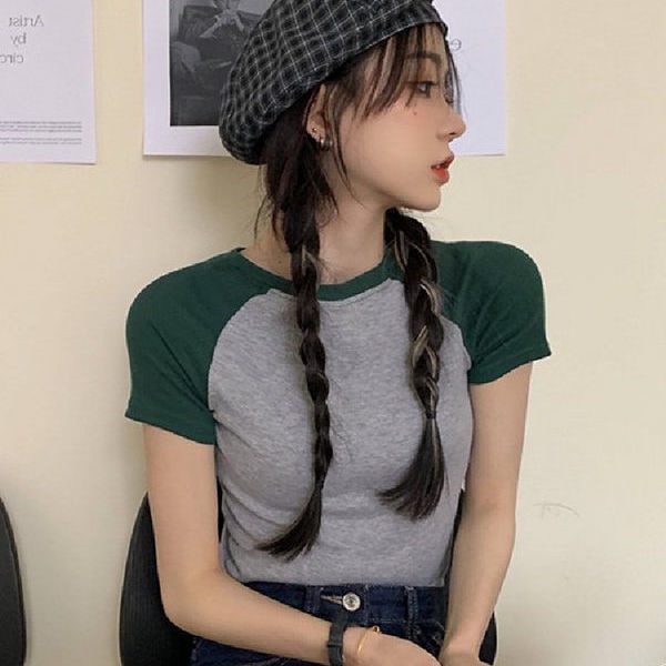 Áo thun BH cotton ngắn tay thêu họa tiết xinh xắn cho nữ 2021