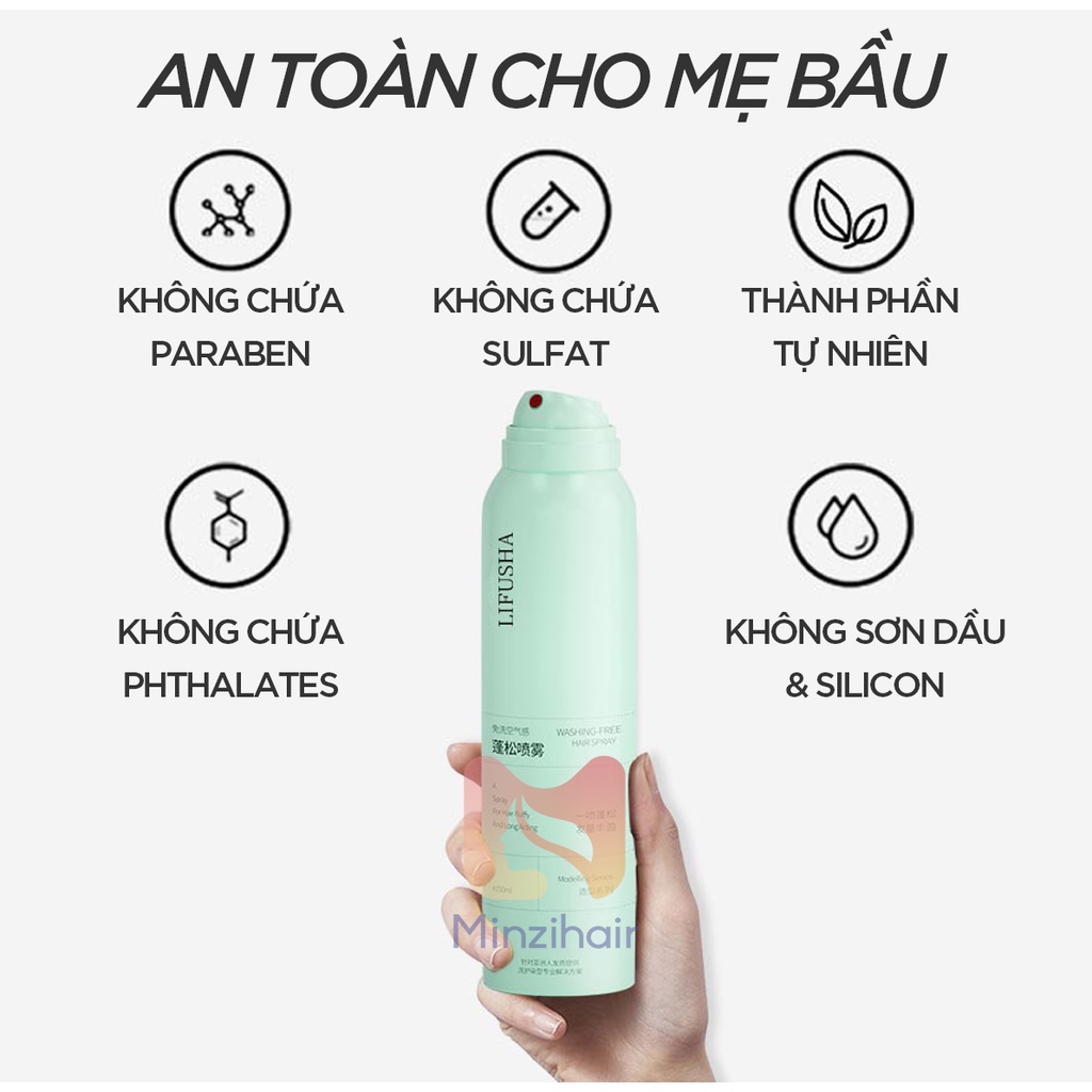 Dầu Gội Khô Lifusha Nội Địa Trung - Siêu Phẩm Gội Khô Hot Nhất Trên Tiktok - Minzihair, Minzihair HCM