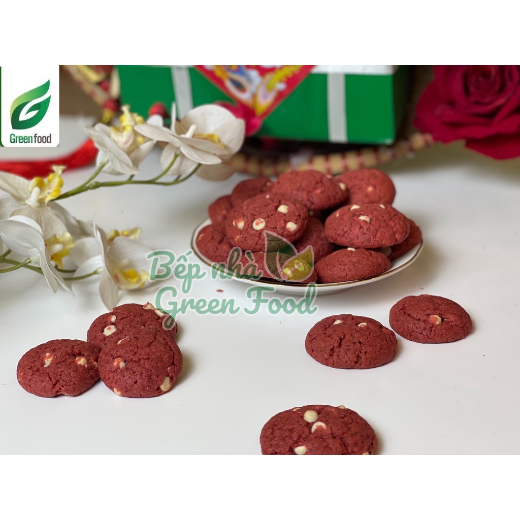 BÁNH COOKIES REDVELVET NHÂN CREAMCHESSE GreenFood- Bánh Healthy không đường