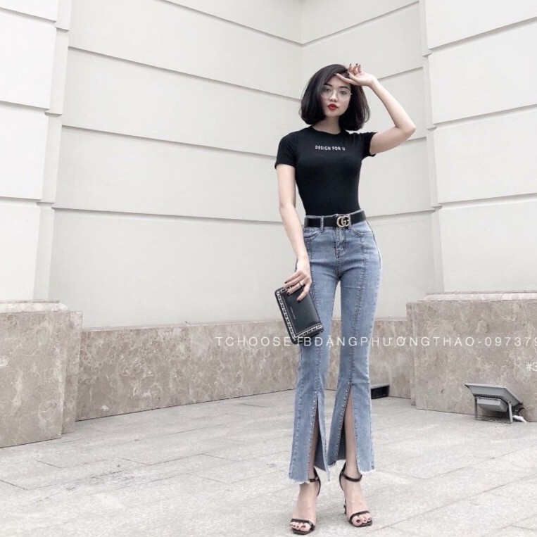 quần jean nữ ống loe hình thật 3023 1196 (26-30) | BigBuy360 - bigbuy360.vn