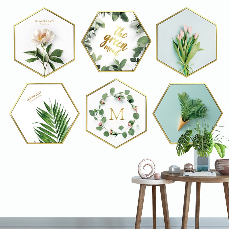 Set 6 khung decal lục giác 3D dán tường [GIÁ SĨ] trang trí nhà cửa siêu đẹp, siêu chất AmyShop