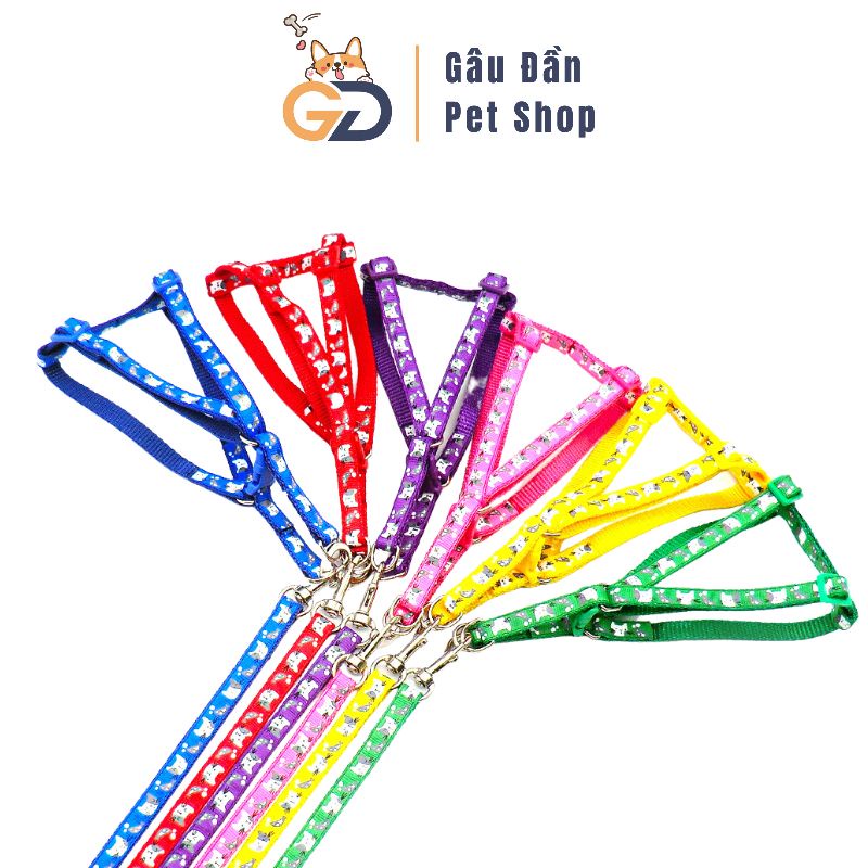 Dây Dắt Đai Yếm Cho Chó Mèo Nhiều Họa Tiết