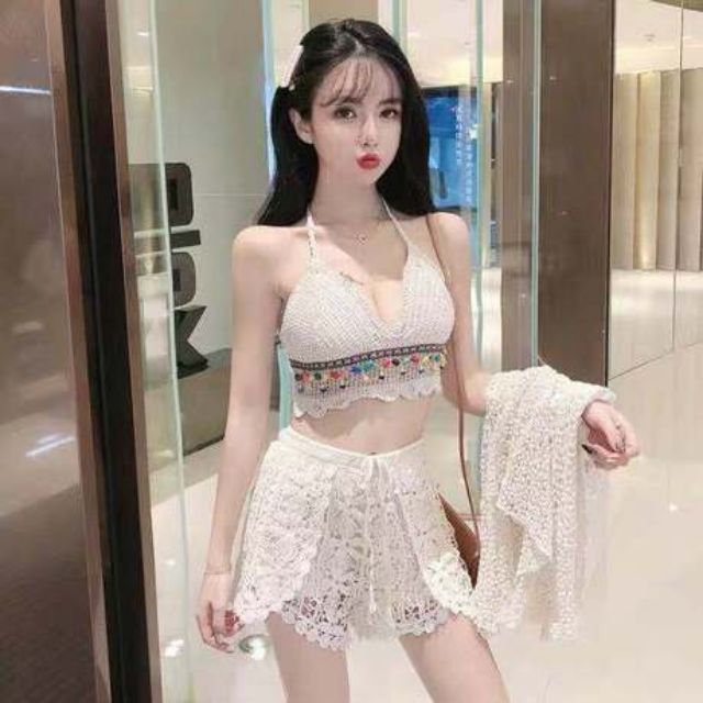 Set bộ lên cùng áo lưới đi biển siêu cute | BigBuy360 - bigbuy360.vn