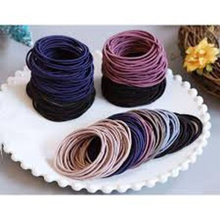 Sét 100 dây chun buộc tóc túi zip