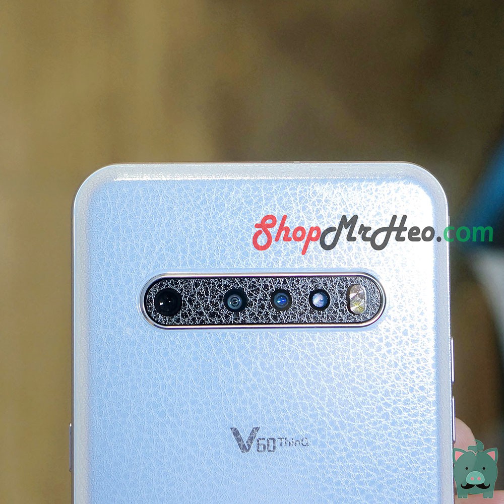 Skin Dán Mặt Sau Lưng Vân 3D LG V60 ThinQ - Carbon, Hình hộp, Nhám, Vân Da