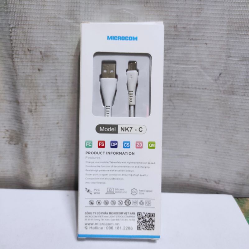 Dây sạc Type-c chính hãng Microcom vn