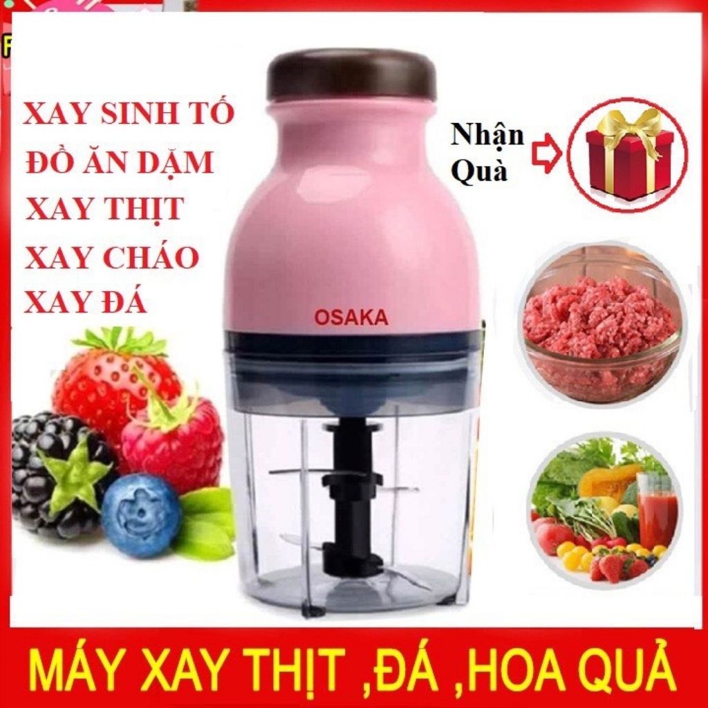 Máy Xay Sinh Tố Mini Đa Năng Cực Khoẻ - Xay Nhuyễn Được Cả Đá, Trái Cây, Rau Củ, Thịt, Cá Chính Hãng OSAKA