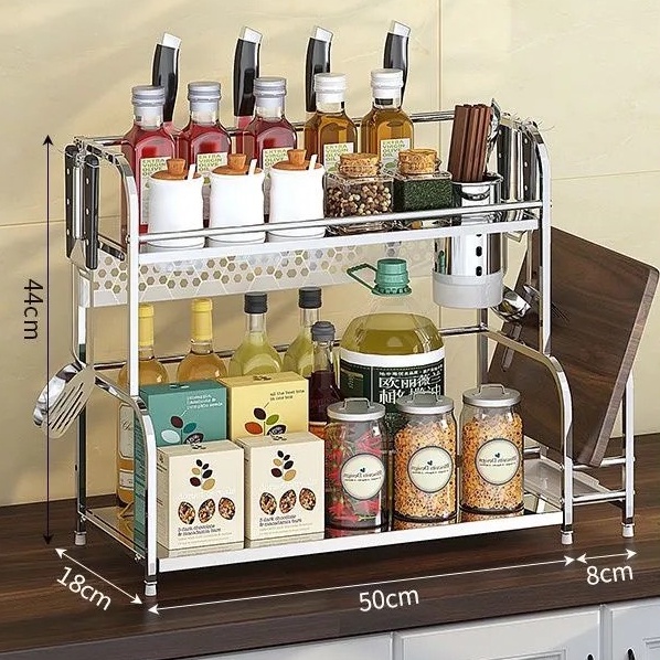 Kệ Gia Vị, Kệ Đựng Gia Vị Nhà Bếp Inox Đa Năng Tiện Gọn Chất Liệu Cao Cấp Chống Han Gỉ LEON OFFICIAL | BigBuy360 - bigbuy360.vn