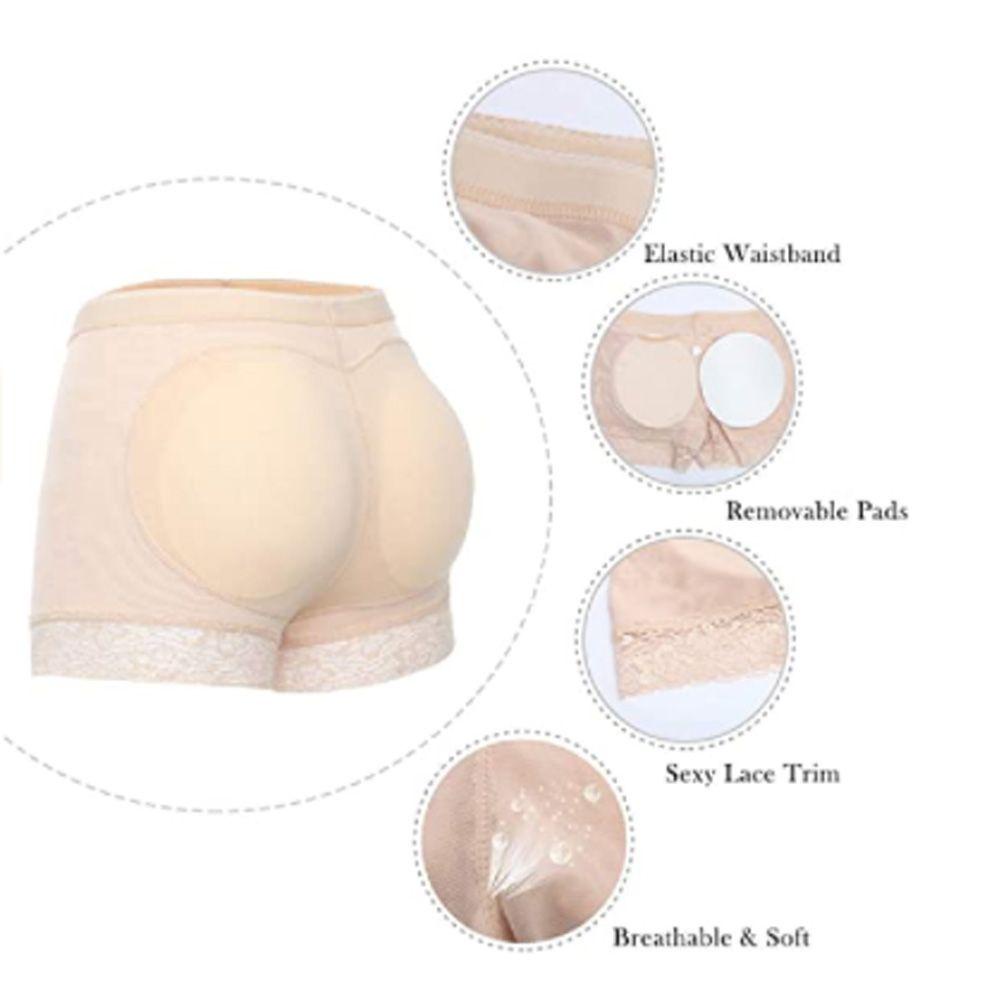 EUCA Quần Lót Cotton Mềm Không Đường May Có Đệm Nâng Mông Màu Be Thoải Mái