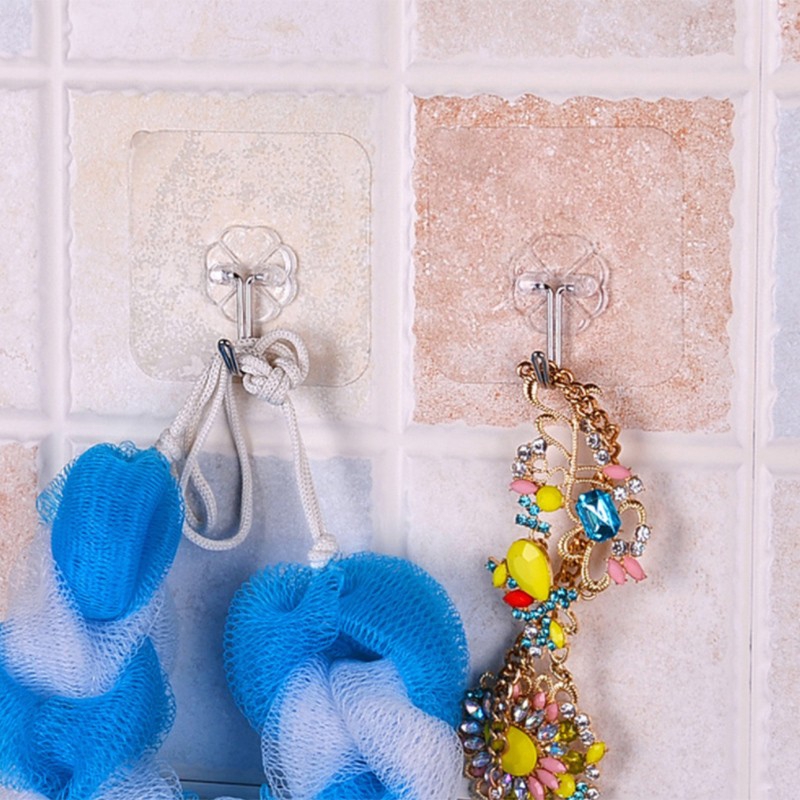 Bộ 4 Móc Treo Đồ Dán Tường Trong Suốt