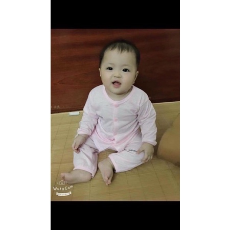 Bộ dài tay xuân thu cúc giữa chất cotton cho bé