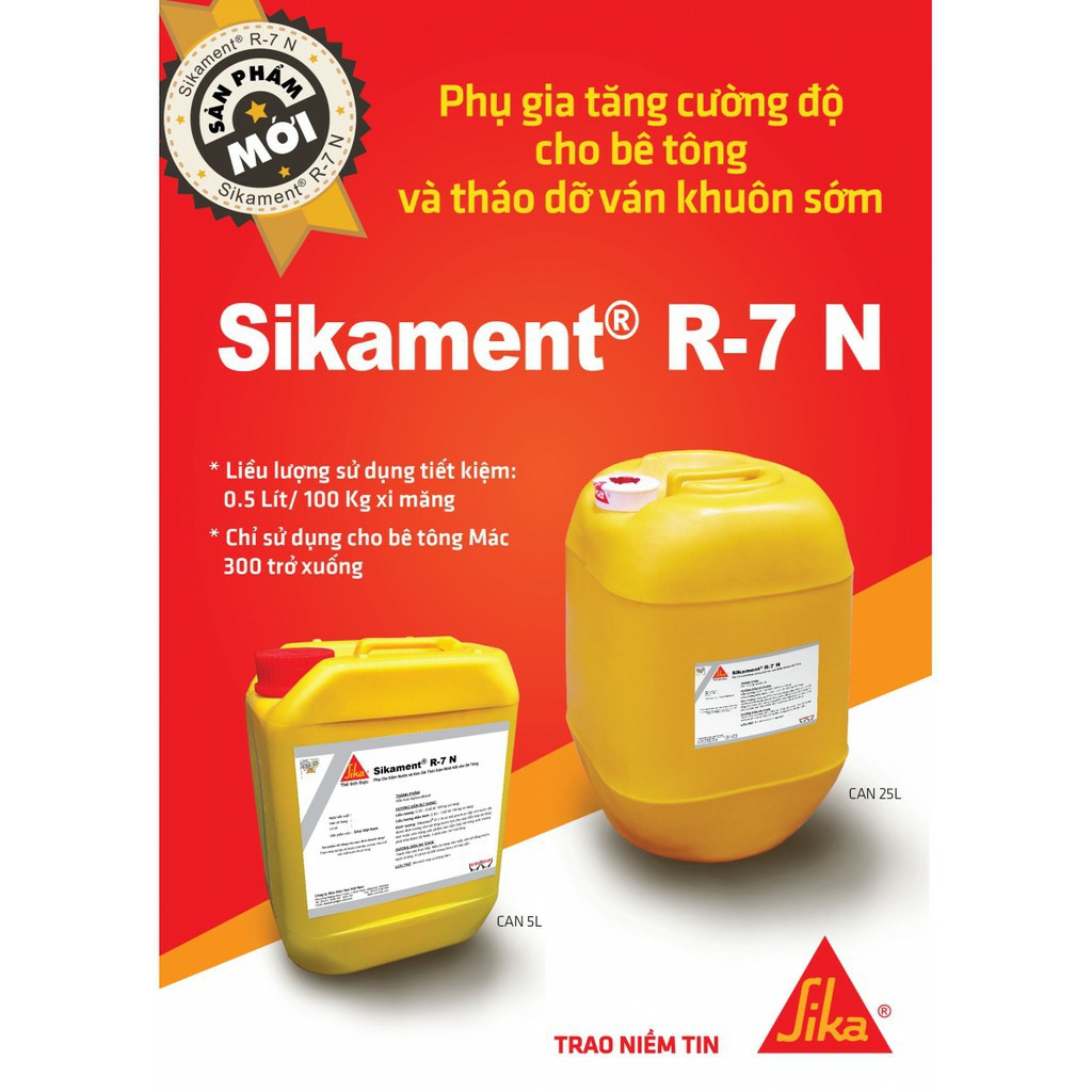 Mua Sikament R7N 5 lít - Phụ gia siêu dẻo Tăng cường độ và độ sụt cho ...