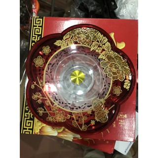Khay mứt sứ cao cấp đế xoay 360 độ