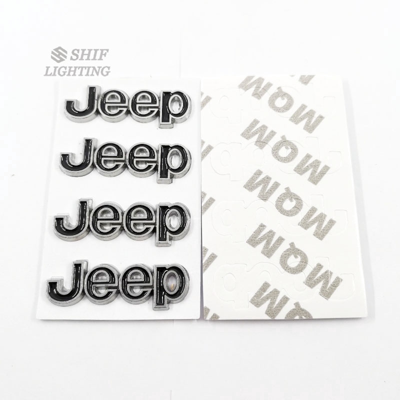 4 Miếng Dán Logo Xe Jeep Bằng Kim Loại