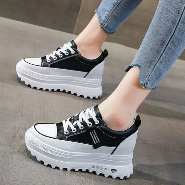 Giày Thể Thao Đế Dày Tăng Chiều Cao Phối Lưới Thoáng Khí Thời Trang Cho Nữ