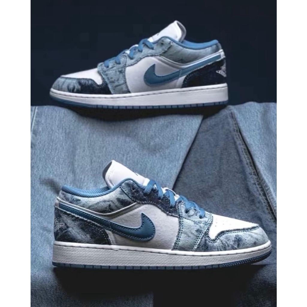 Giày Air Jordan cổ thấp Denim Washed  DM8947-100 chính hãng cao cấp
