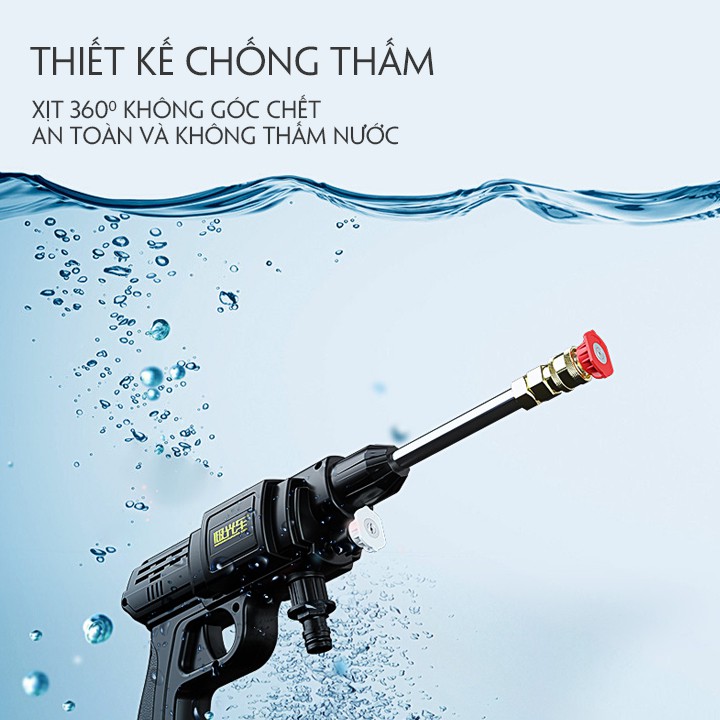 Máy bơm rửa xe, máy rửa xe oto dùng pin 48v, sự dụng trong 3 tiếng liên tục bảo hành 12 tháng