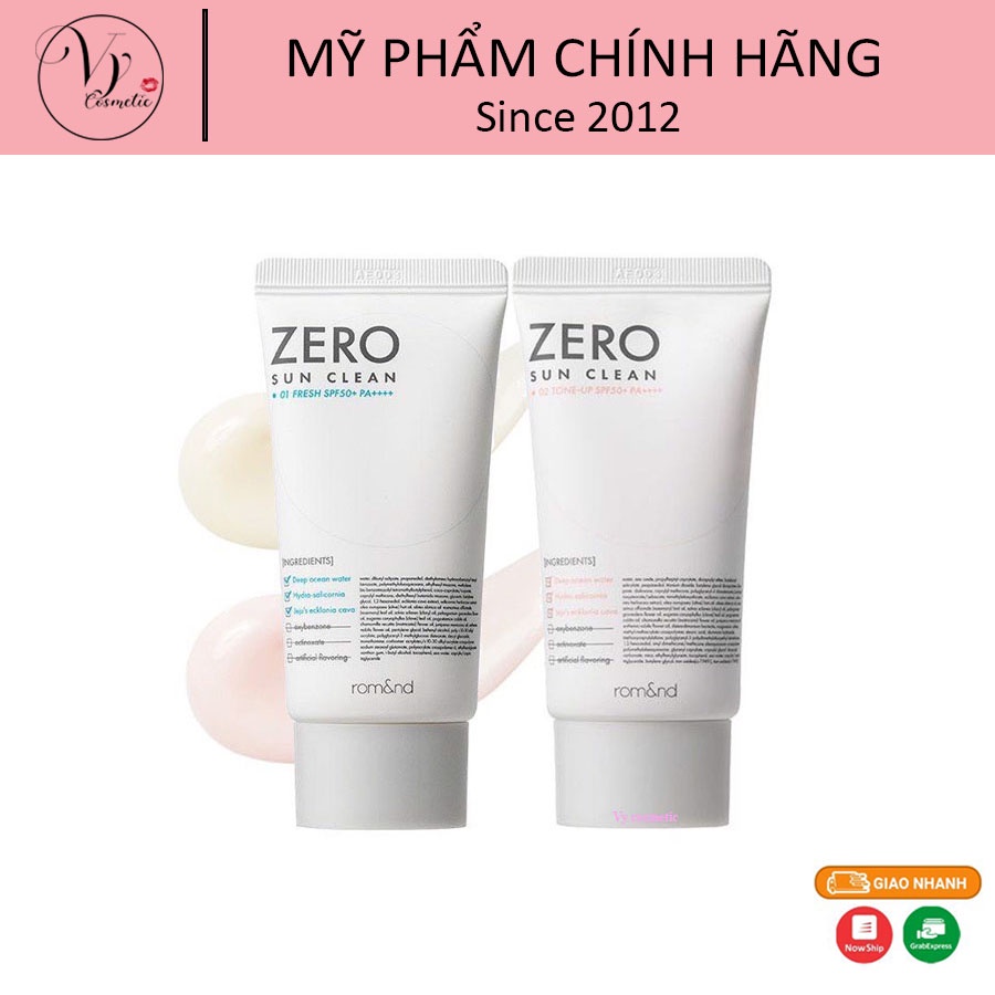 [NEW] Kem Chống Nắng, Bảo Vệ Da Hiệu Quả Romand Zero Sun Clean SPF50+/PA++++ 50g