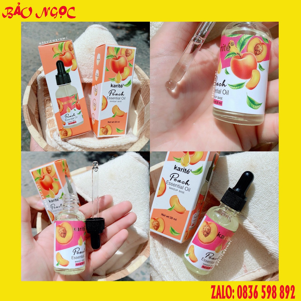 Tinh Dầu Lót Nền Trang Điểm Hương Đào Essential Oil makeup Base Karite Peach