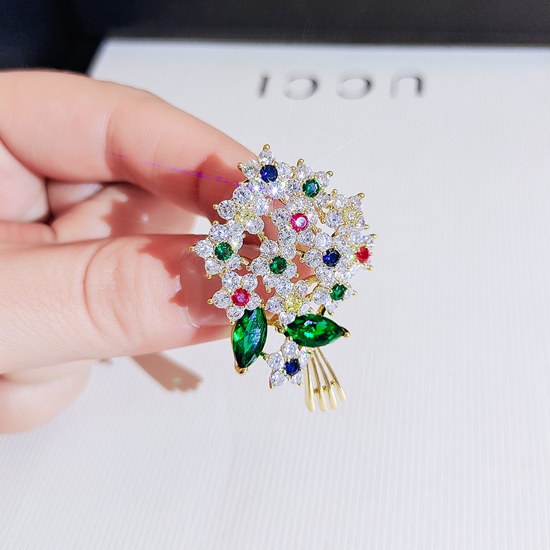 [Jiudolan] Trâm Cài Áo Hình Hoa Pha Lê Nhiều Màu Hàn Quốc Cho Nữ Corsage