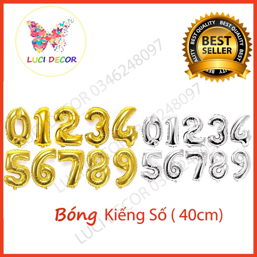 Bóng Số Sinh Nhật Vàng, Bạc 0 - 9 (40Cm) - Bóng Trang Trí Sinh Nhật, Thôi Nôi, Sự Kiện
