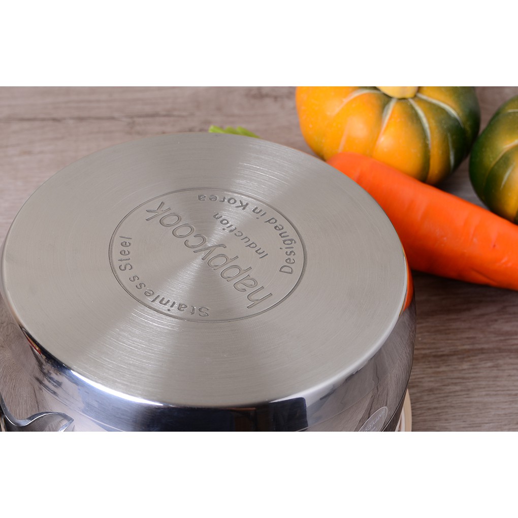 Quánh khấy bột inox 3 đáy Happycook Milan Plus Q12-MLP size 16cm dùng được bếp ga, bếp hồng ngoại, bếp từ