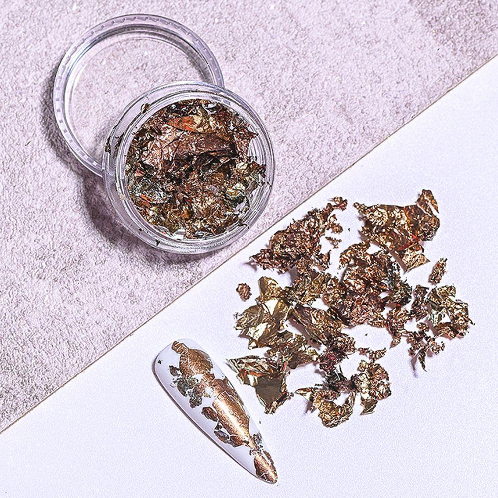 Phụ Kiện Trang Trí Móng Tay Nghệ Thuật QQMALL|Vòng Đeo Tay Nhiều Màu Sắc Dễ Thương Xinh Xắn|Miếng Dán Móng Tay 3D Bằng Nhôm Hình Chiếc Lá